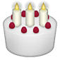 Torta de cumpleaños con tres velas