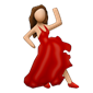 Dansende vrouw in rode jurk