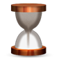 Hourglass with sand going to bottom